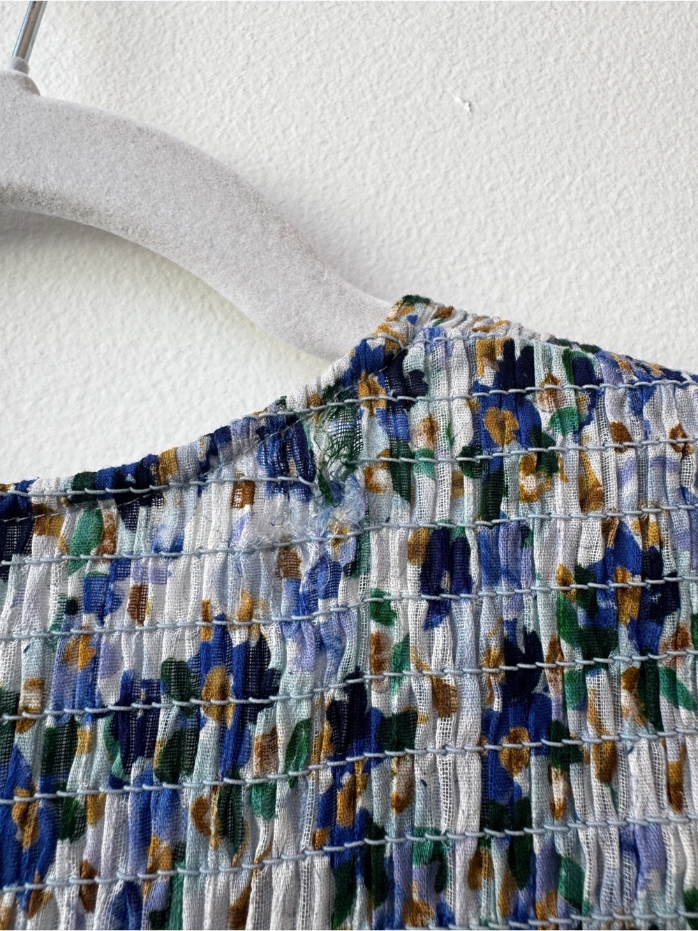 Veronica Beard Women's Cobalt multi Darrah Smocked Floral Mini Dress - Picture 9 of 11